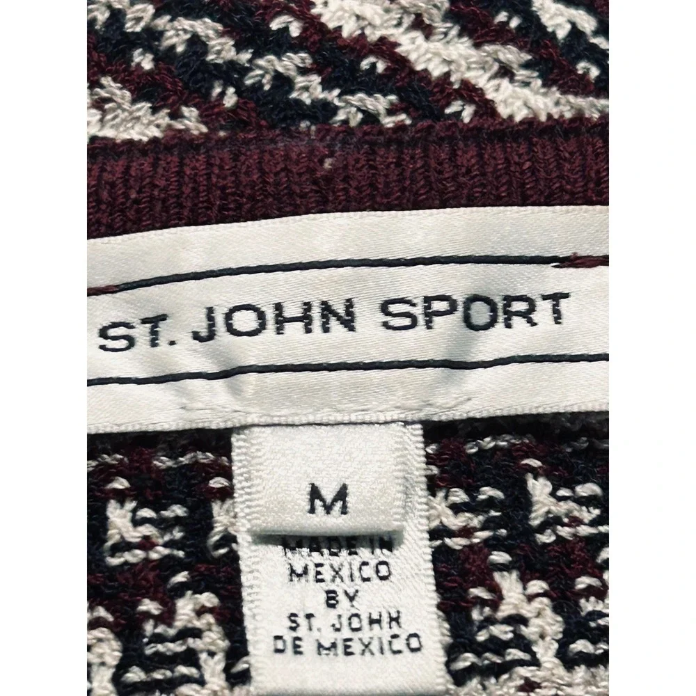St John Sport‎ Womens Medium Regatta Tweed Knit Cardigan